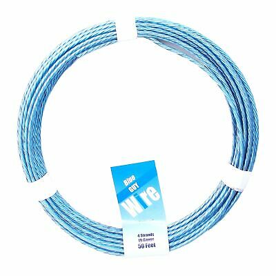 19 WG x 50' 4 Strand Blue Vinyl Coated Galvanized Steel Guy Wire (1 pcs.)