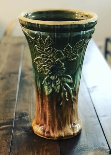 Vintage RRP Co. Green Drip Glaze Vase / Weller Pottery Mold 13.5” Tall