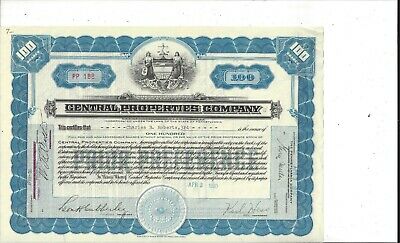 Central Properties Company.......1930 Preferred Stock Certificate