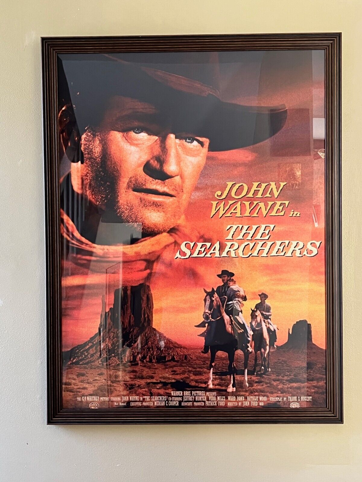JOHN WAYNE - The Searchers  LARGE Theater One Sheet Museum Framed-FREE SHIPPING