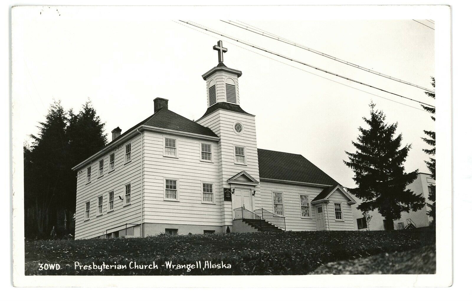 RPPC Presbyterian Church at WRANGELL AK Alaska Real Photo Postcard