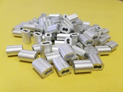Aluminum Swage Crimps/sleeves For 3/32" Wire Rope Cable:50,100,200,500 &1000 Pcs