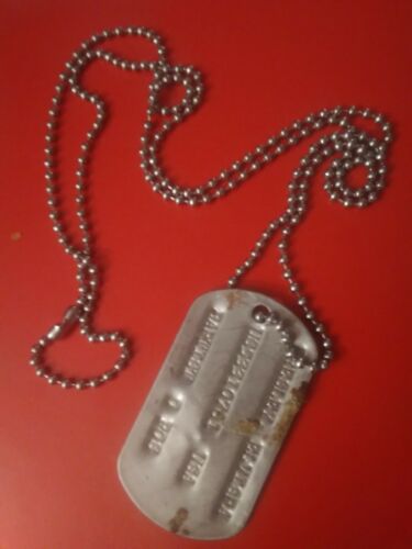 Pair Souvenir Military  Dog Tag embossed with Elvis Presley's Army Service info