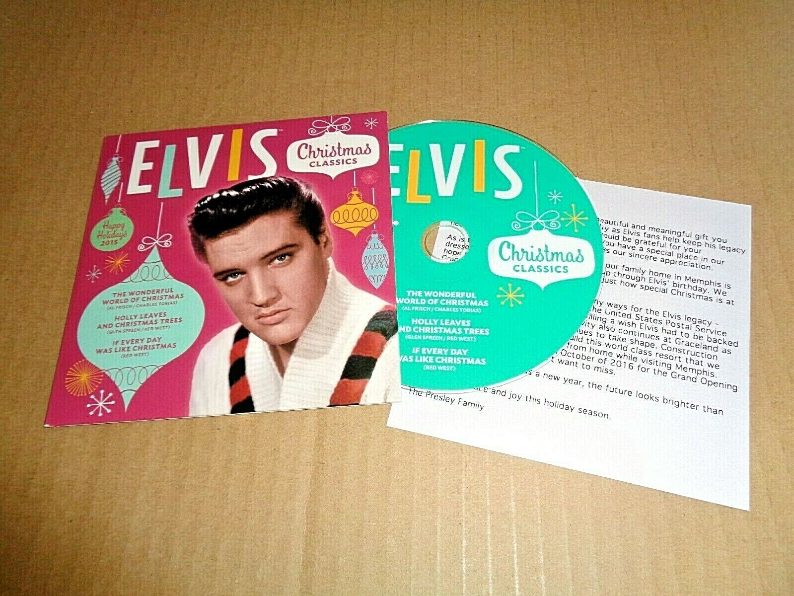 Elvis Presley 2015 Graceland President Fan Club Promo Cd. Insert, Mint.