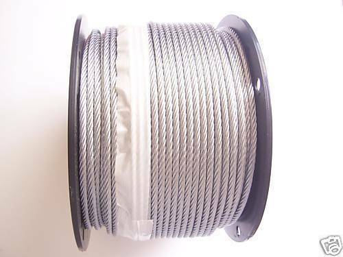 Galvanized Wire Rope Cable 3/16", 7x19: 50,100, 200, 250, 300, 500, 750, 1000 Ft