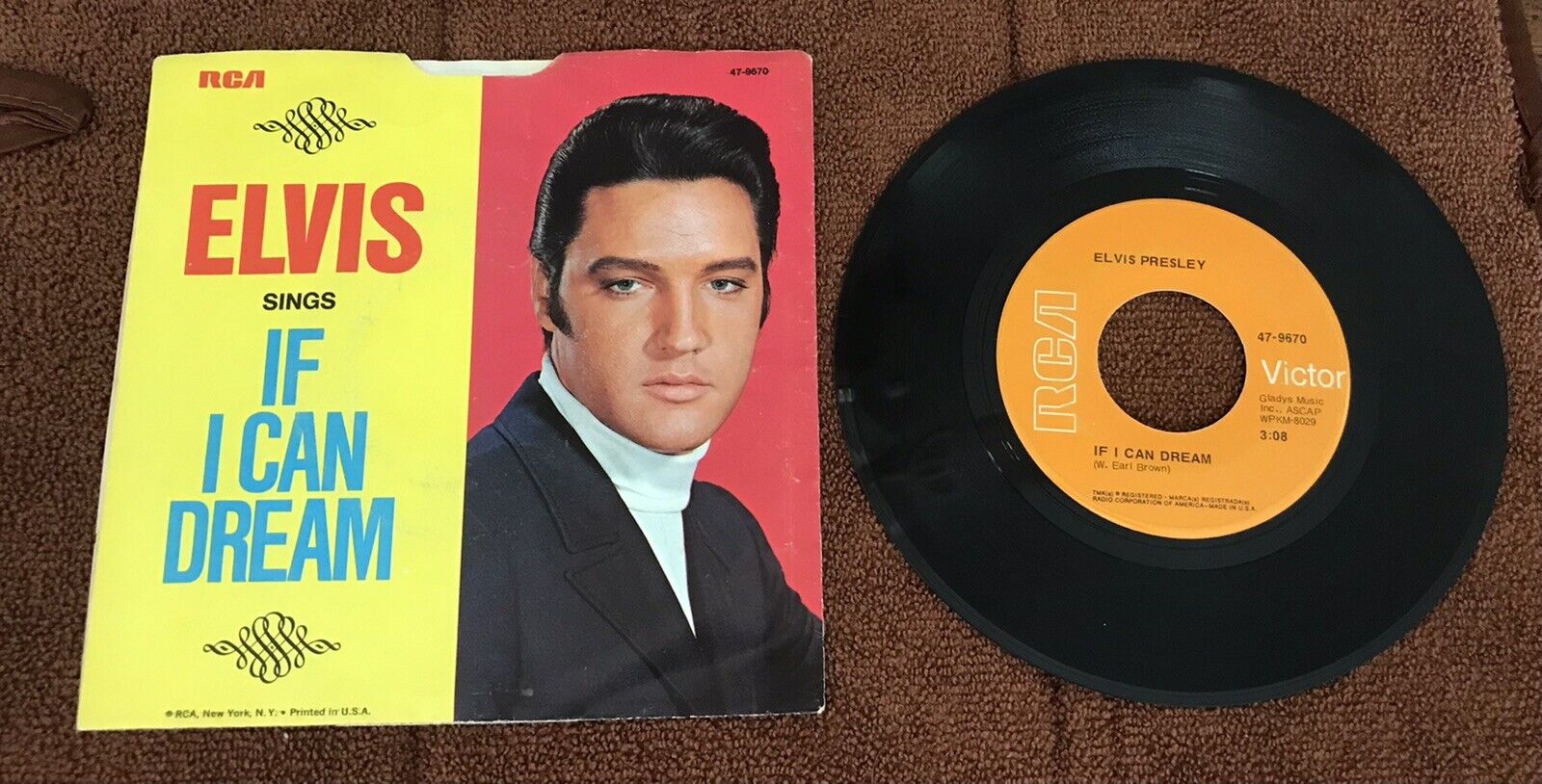 Elvis Presley If I Can Dream 45rpm Record And Picture Sleeve 47-9670.