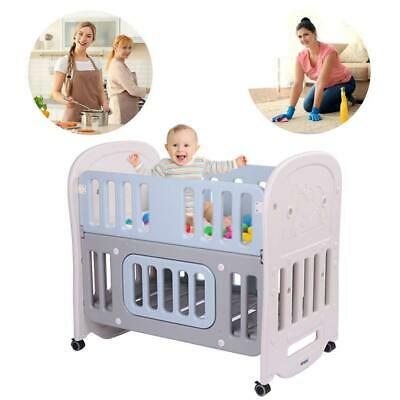 JOYMOR Baby Crib Cradle Rocking Bed Safety Nursery Sleeping Bed with Mattress