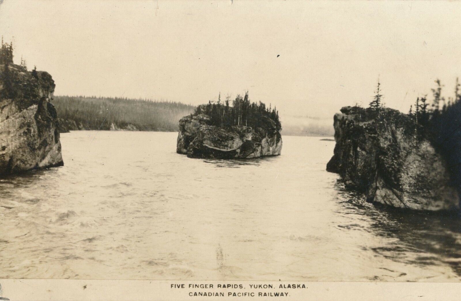C1910 Rppc Five Finger Rapids, Yukon, Alaska, Canadian Pacific Railroad Postcard