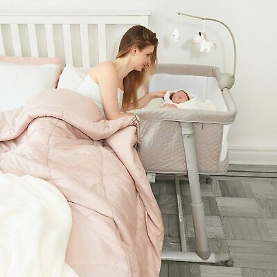 Baby Bassinets with Music Box, Detachable Bedside Crib Safe Co-Sleeping  Sleeper