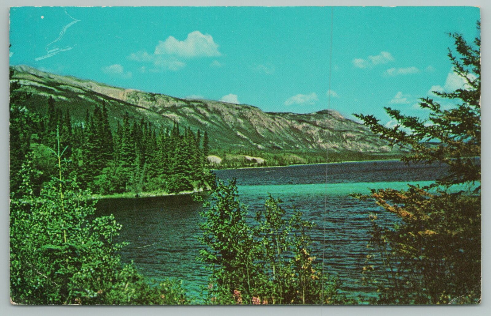 Yukon Alaska~Mile 635 On State Hwy~Mt Range Beyond Watson Lake~Vintage PC