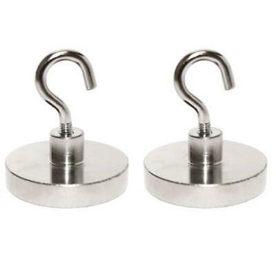 55lb Strong Magnetic Neodymium Rare Earth Magnet Hooks, N48 (55 Pounds) (2 Pack)